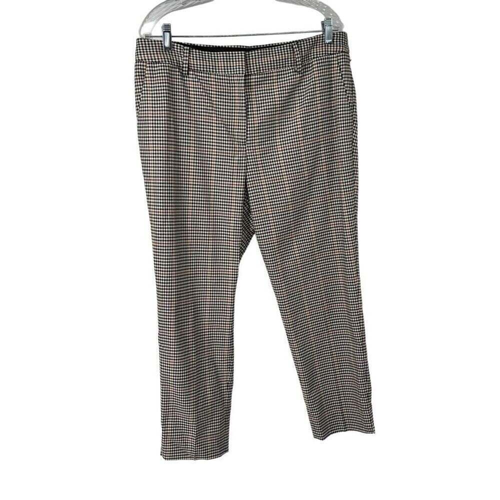 Talbots Hampshire Ankle Multicolor‎ Herringbone Print Career Dress Pants Sz 14P